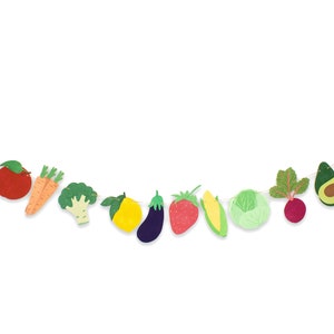 Farmers Market Garland Fruits and Vegetables Decoration Farmers Market Decoration Farmers Market Birthday Produce Banner image 4