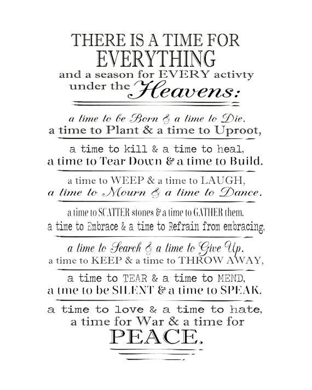A Time for Everything - Etsy