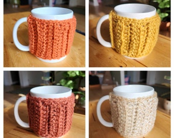 Mug Cozy Crochet Pattern - Fait à la main - Modèle de crochet - Tasse standard de 8 oz