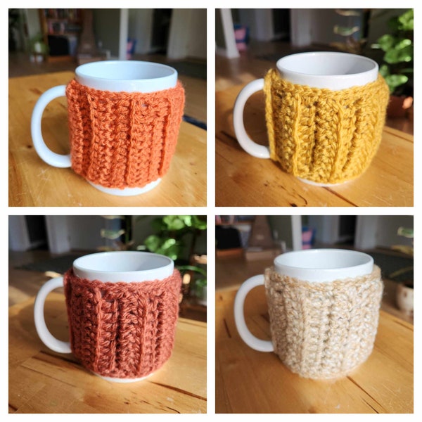 Mug Cozy Crochet Pattern - Fait à la main - Modèle de crochet - Tasse standard de 8 oz