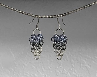 Euro Fan Chainmail Earrings - Frosty