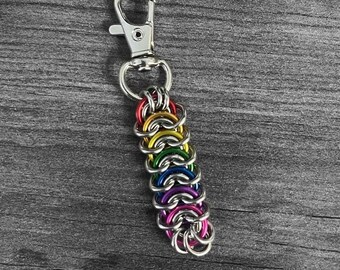 Rainbow Vertebra Weave Keychain