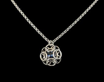 Oriana Crystal Pendant Necklace - Montana Blue