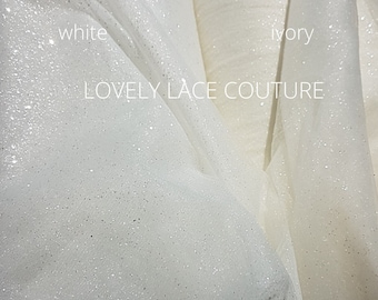 Glitter Tulle Fabric, Bridal Veil, Wedding Dress, 3M Wide