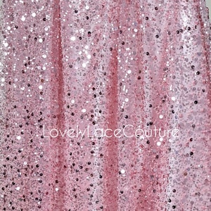 Beaded bridal lace fabric with sequins in rosé-pink, Pallas Couture Lace Fabric, luxurious beaded wedding dress lace, designer lace LL-1441