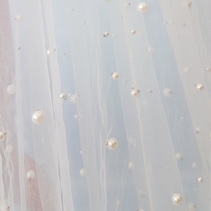 soft pearl tulle fabric for bridal veils and wedding dresses, beautiful tulle fabric, bridal veil, tulle in LL-1113 off-white, LL-1372 black