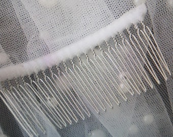 Silver Plated Metal Hair Comb, Bridal Veil DIY (9cm)