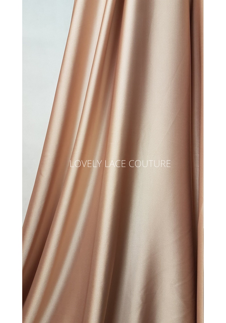 Schöner Satinstoff in rosé, dark rosé, bronze, beige-gold oder grey, Stretch-Satin für Brautkleider oder Abendkleider und vieles mehr Bild 9