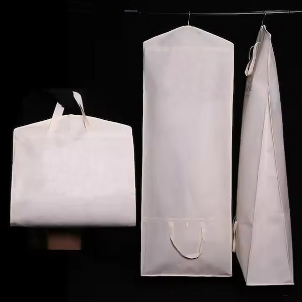 garment bag for long bridal dresses in white color, breathable garment storage bag, wedding dress cover, Cover Bag