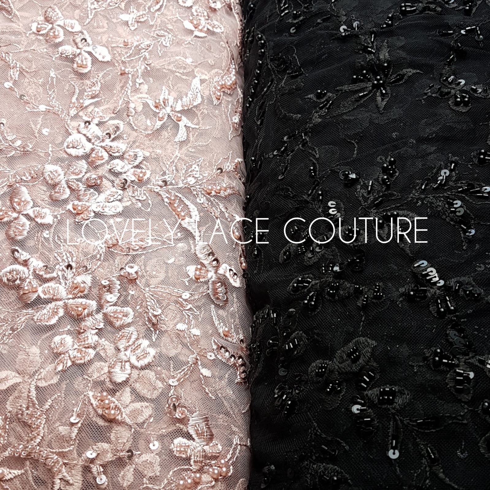 Rose-Spitzenstoff Als Meterware – Zweireihig, Schwarz, Für DIY & Brautschmuck