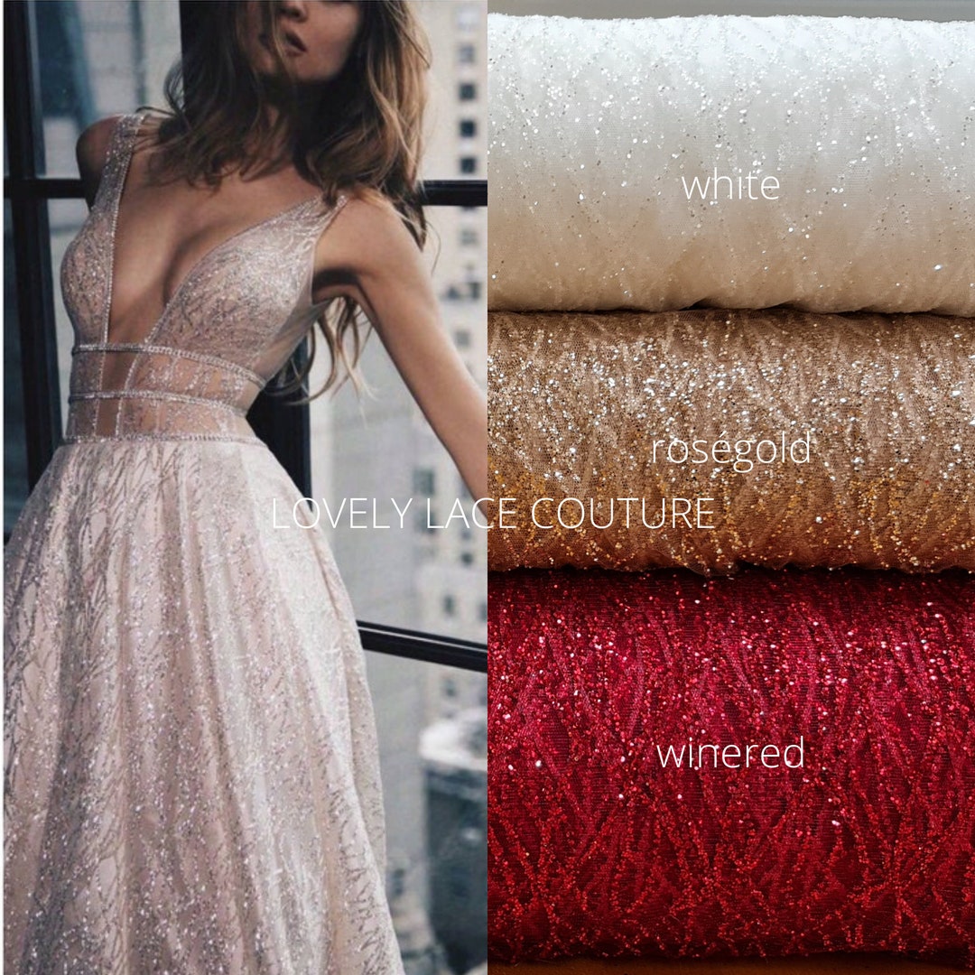 Glitter Tulle Fabric for Wedding Dresses Glitter Mesh Fabric Etsy