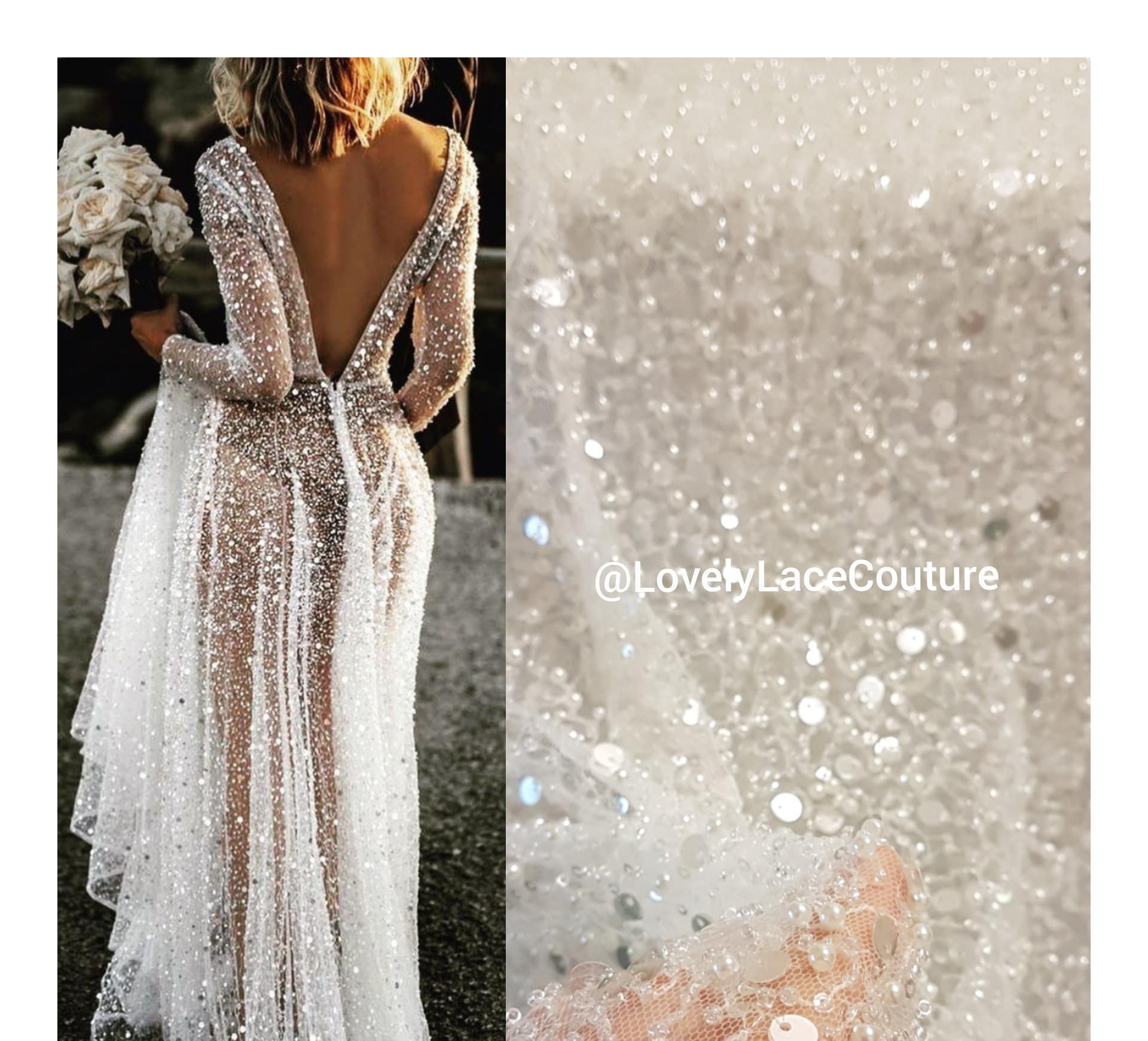 beaded wedding fabric