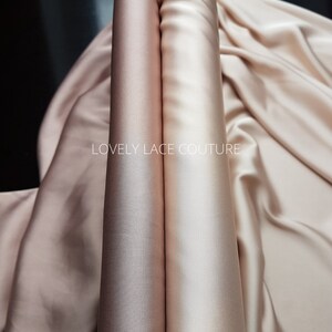 Schöner Satinstoff in rosé, dark rosé, bronze, beige-gold oder grey, Stretch-Satin für Brautkleider oder Abendkleider und vieles mehr Bild 8