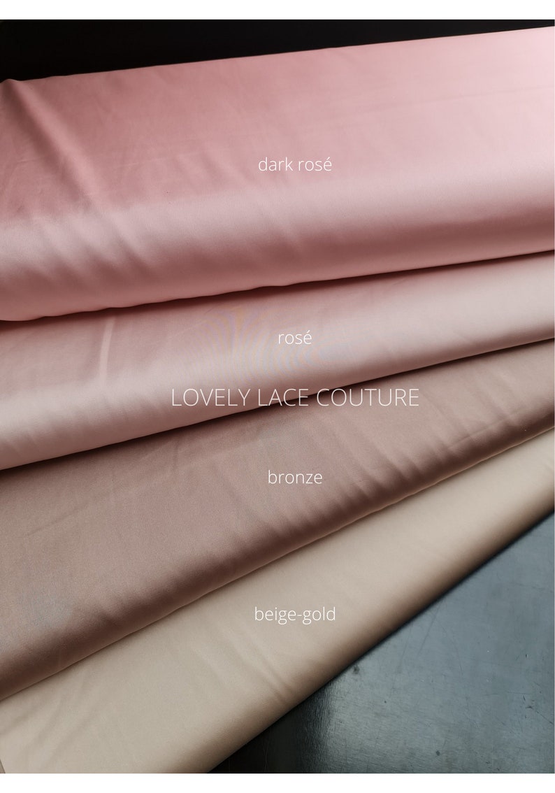 Schöner Satinstoff in rosé, dark rosé, bronze, beige-gold oder grey, Stretch-Satin für Brautkleider oder Abendkleider und vieles mehr Bild 6