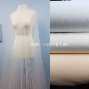 BOLT 45m length, 3m wide, Super Soft Italian tulle fabric for bridal veils and wedding dresses, mesh fabric, veil tulle