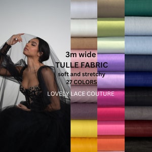 3 metre wide soft matt tulle, beautiful tulle fabric for bridal veils and wedding dresses, soft net fabric, bridal veil