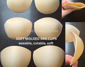 1 pair, Soft quality bra pads, breathable bra padding inserts for wedding dresses, corset, swimwear. Molded Bra Cup, sew in bra pads