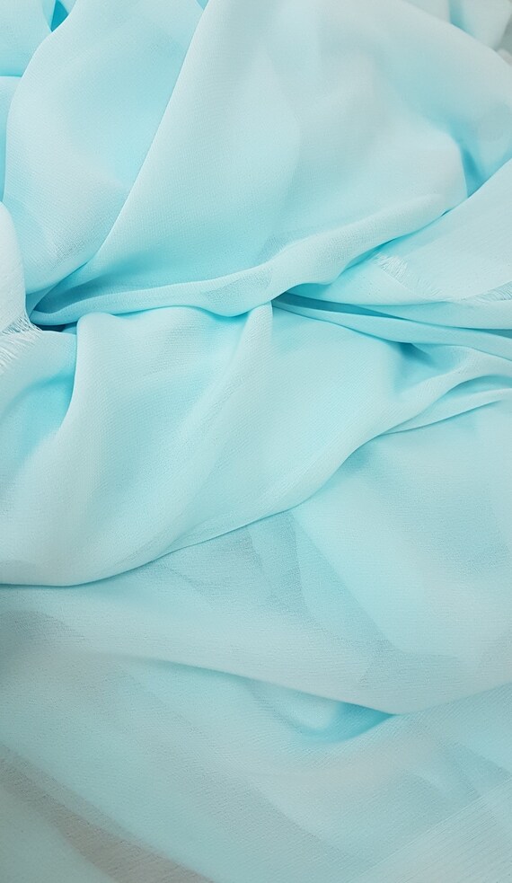 tela de gasa de seda italiana en color azul / aqua tela - Etsy España