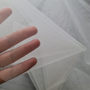 2m wide, hard stiff tulle mesh, netting fabric in white, ivory or black color