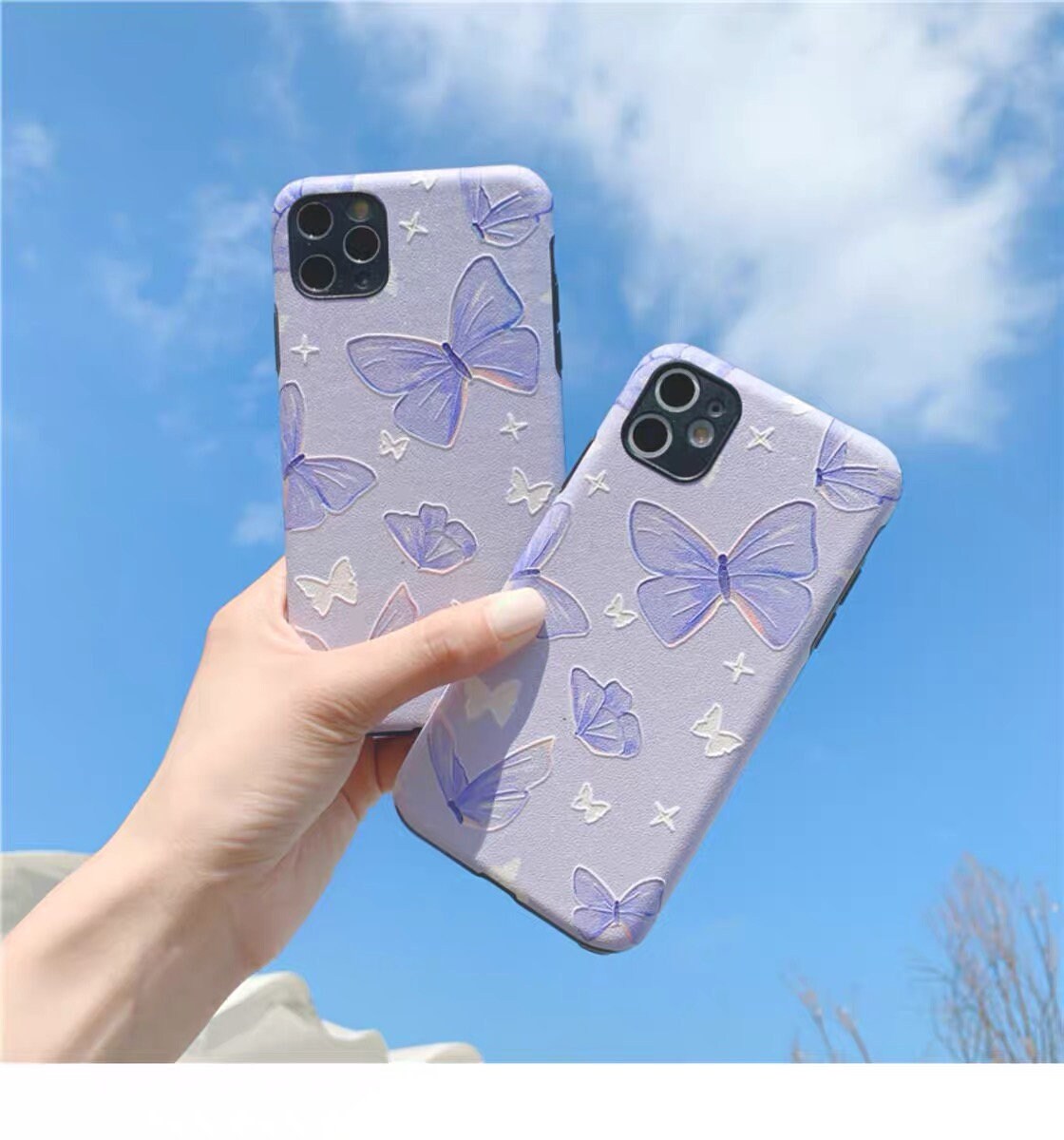 Light Purple Butterfly Iphone Pro Casesummer Floral Iphone 11 Etsy