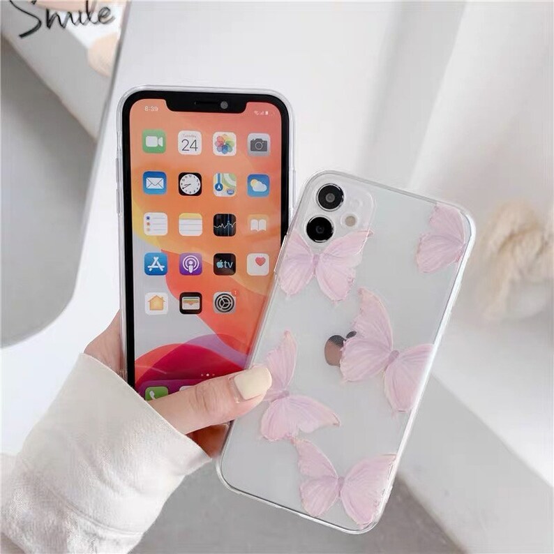 Designer Pink Butterfly iPhone 12 pro CaseFloral Butterfly Etsy