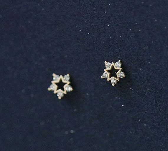 Cute Little Star StudsCrystal Swarovski EarringDelicate | Etsy