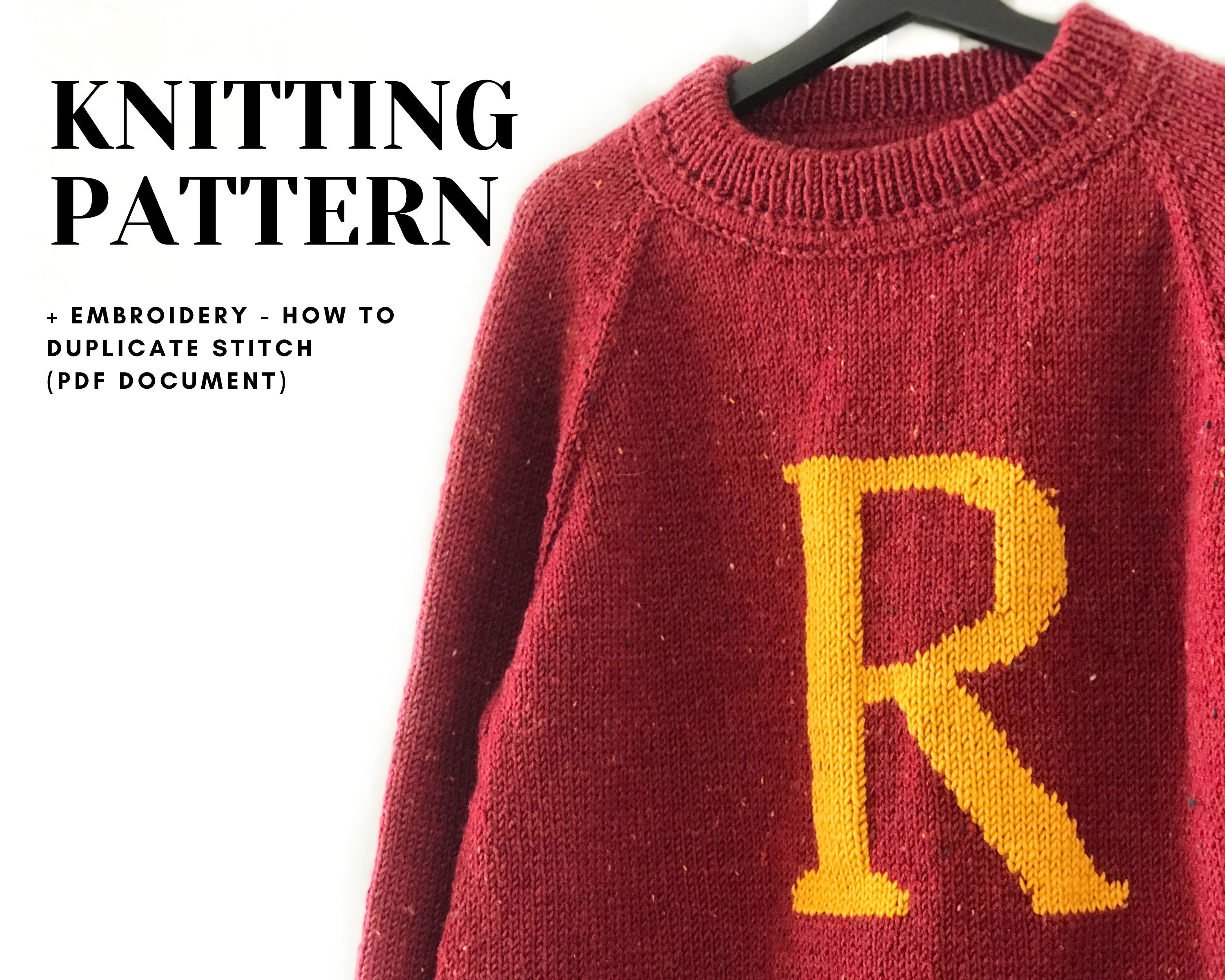 Weasley sweater pattern Harry Pottery knitting pattern Knit Etsy