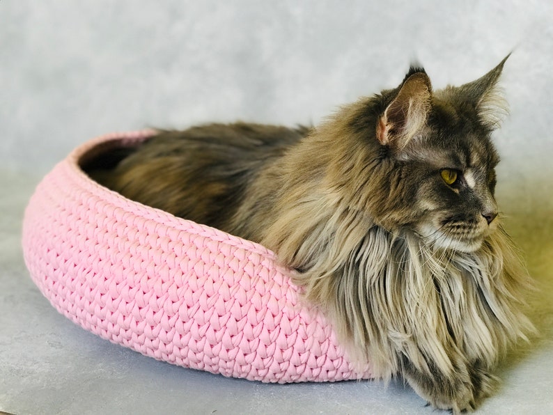 Crochet patterns cat bed tutorial easy beginner pet basket Etsy