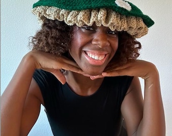 Crochet Mushroom Hat | Cosplay Mushroom Hat | Halloween Mushroom Hat