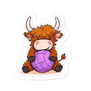 Highland Cow Volleyball Sticker Cow Love Volleyball Love Volleyball Gift For Her Cute Cow Sticker