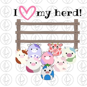 Squishmallow PNG Instant Download Squishmallow Party Squishmallow Gift Cow Squishmallow Cow PNG Pink Squishmallow Cow
