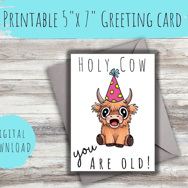 Printable Cow Birthday Card - Etsy