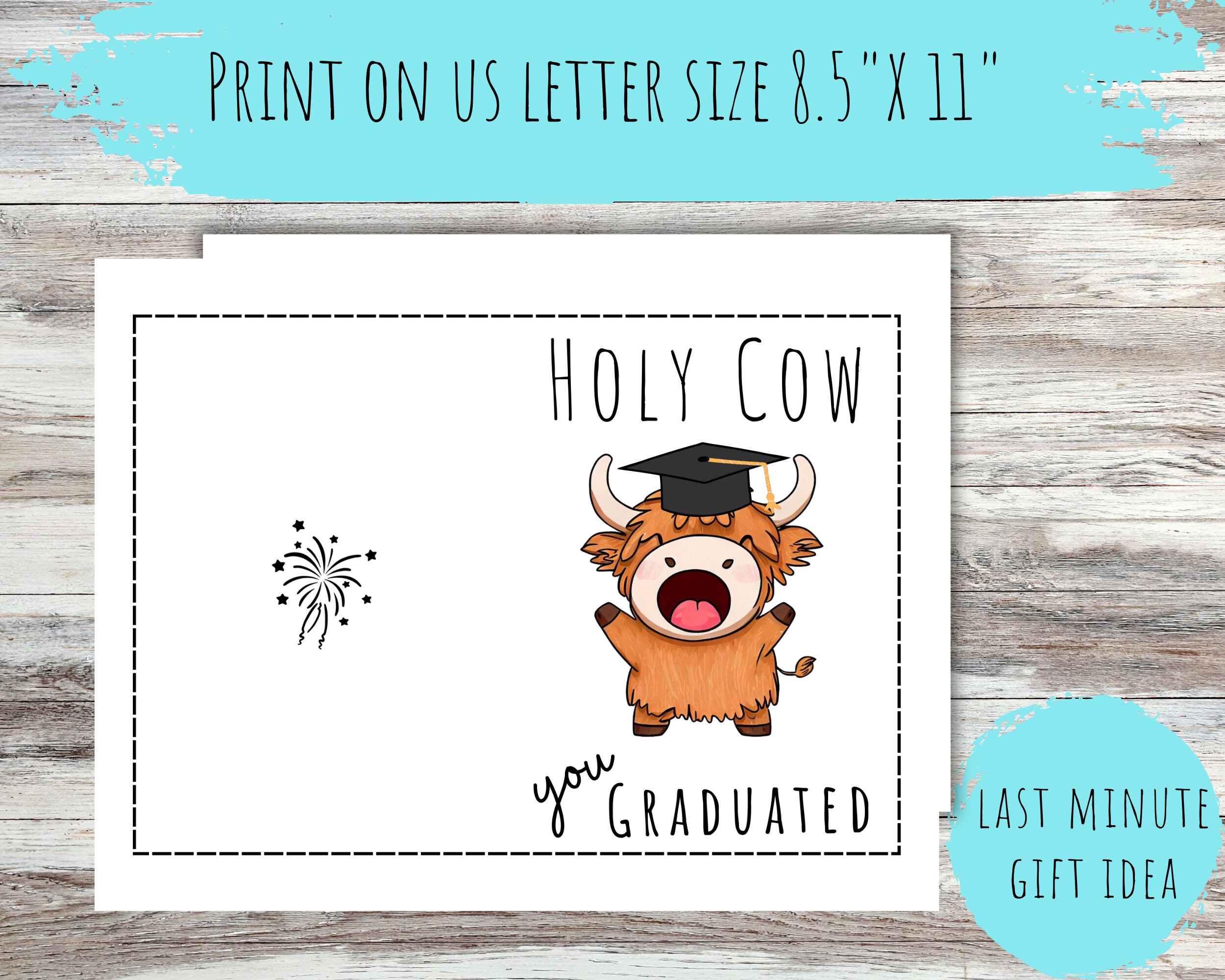 Highland Cow Graduation Card, Funny Grad Gift (digital Download) - Etsy