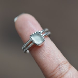 The original design seaglass ring with additional ring | Sea glass in 925 sterling silver | sentimental jewellery  | Custom sea glass ring