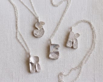 Letter fingerprint necklace | Sterling silver fingerprint necklace  |Dog nose boop necklace | At home fingerprint ring | Pet lovers