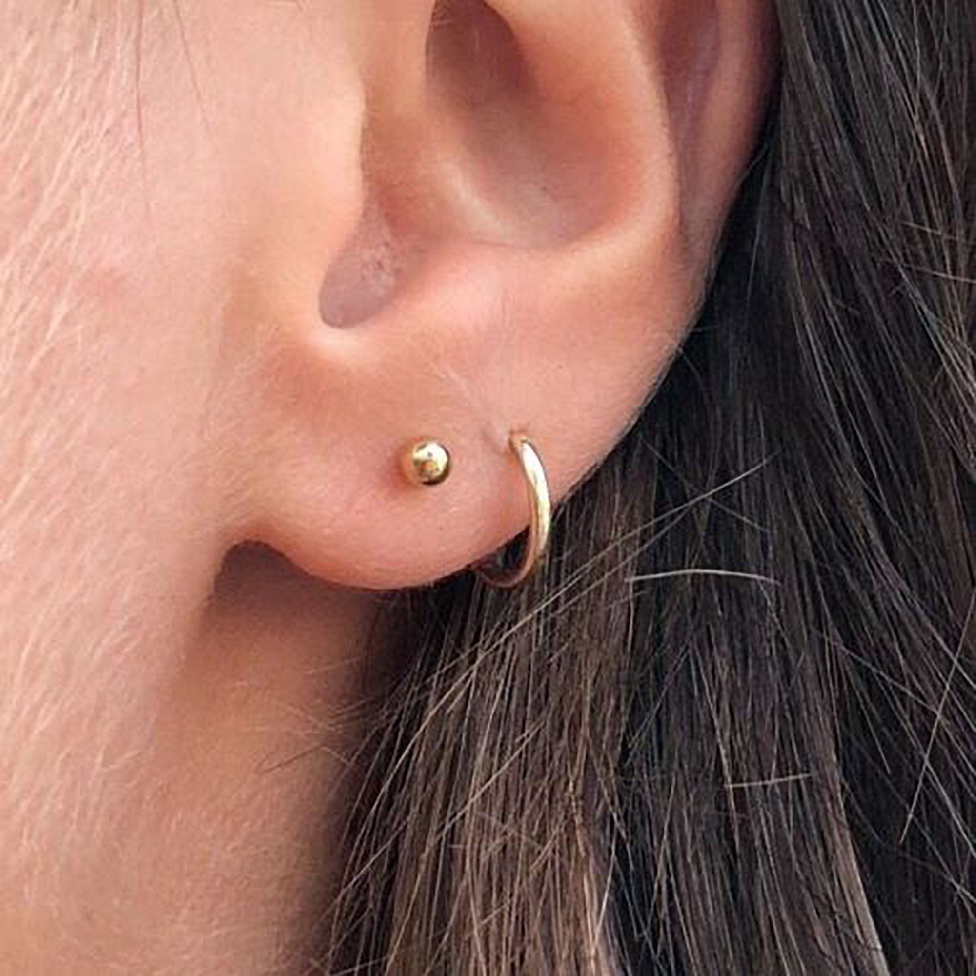 9ct Solid Gold Ball Stud Earrings Ball Earring Gold Dot Etsy