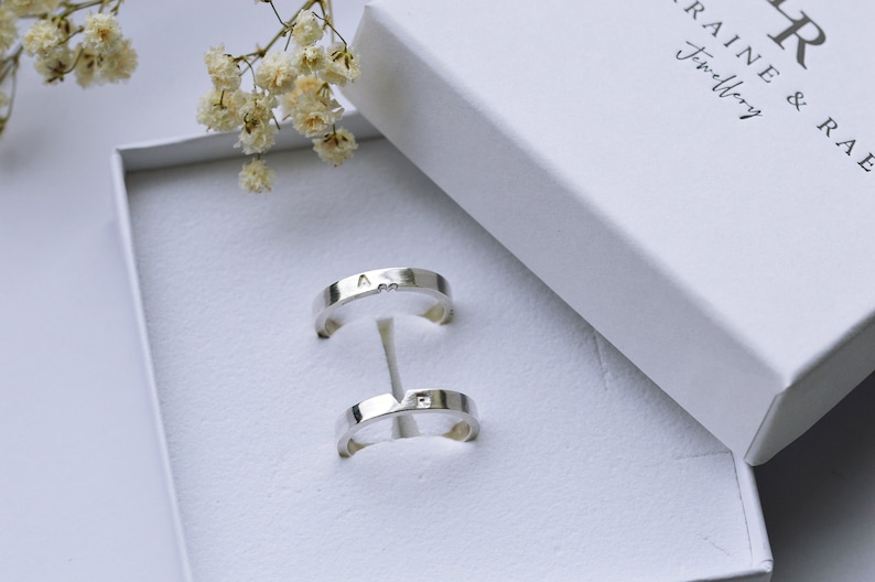 Heart Cut Out Ring Set Subtle Heart Ring Set valentines Day Etsy