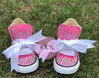 Baby bling converse | Etsy Bambino Bling Converse Scarpe strass lucido cristallo All | Etsy
