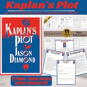 Kaplan's Plot Book Club Guide & Discussion Questions | Literary Fiction Companion Printable PDF | Book Club Printable + Reading Journal