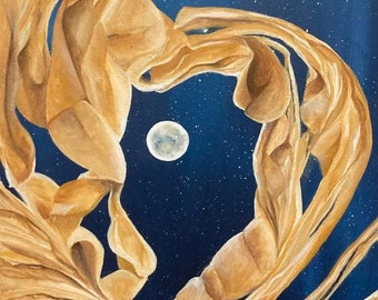 Original acrylic painting, "Gazing Moon"