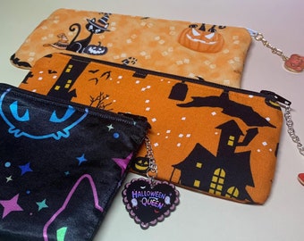 Halloween Kitties Cute Zipper Pencil Pouch Coin Purse