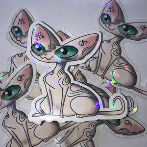 Sticker holographique extraterrestre Sphynx