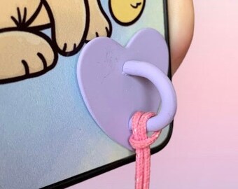 Funda adhesiva de metal con forma de corazón para teléfono móvil
