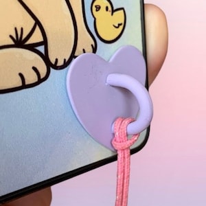 Adhesive Metal Heart Phone Charm Holder Mobile Phone Case