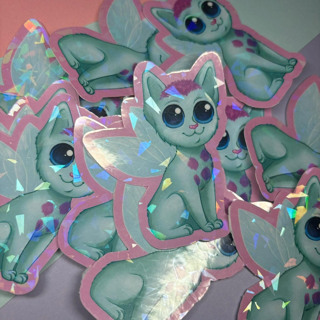 Bibblekitty Cute Holographic Sticker Fairytale Y2K Prism - Etsy