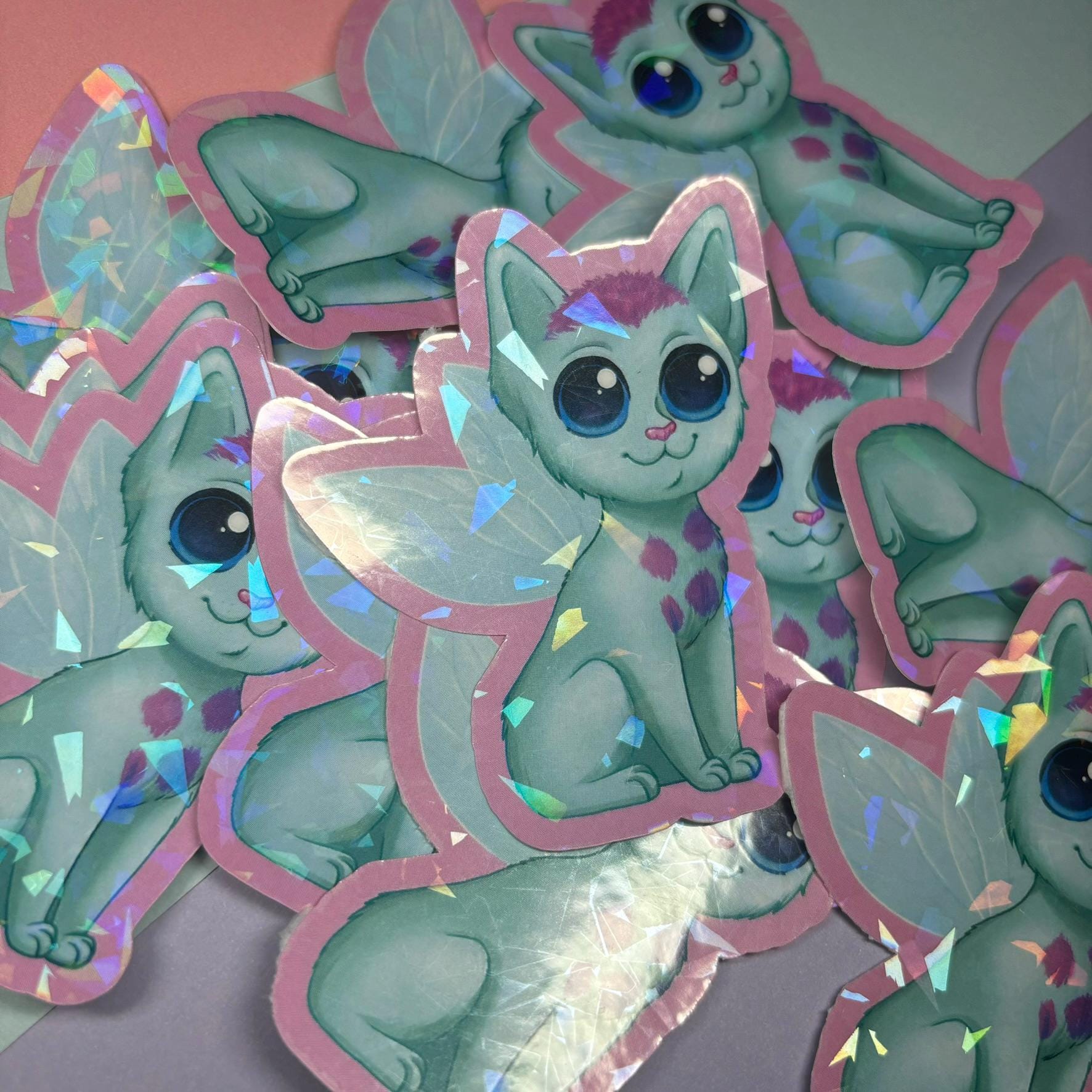 Bibblekitty Cute Holographic Sticker Fairytale Y2K Prism - Etsy