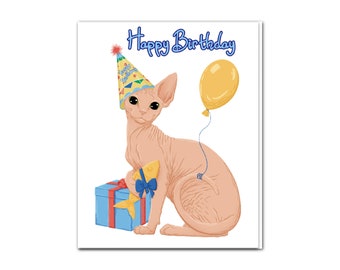 Sphynx Birthday Card BLANK
