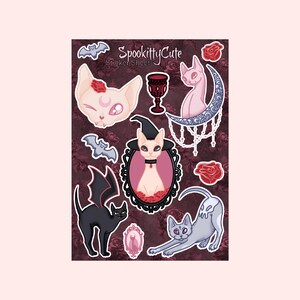 Sphynx Vampire Glam Sticker Sheet