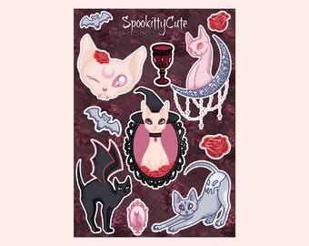 Sphynx Vampire Glam Sticker Sheet