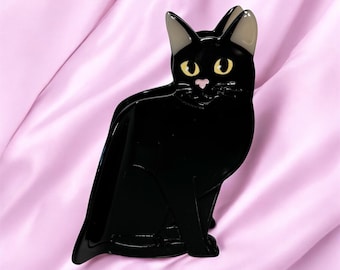 Black Cat Hair Claw Clip High Quality Yellow Eyes Version Two